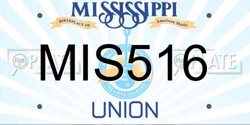 MIS516 Mississippi License Plate