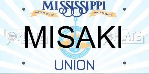 MISAKI Mississippi License Plate