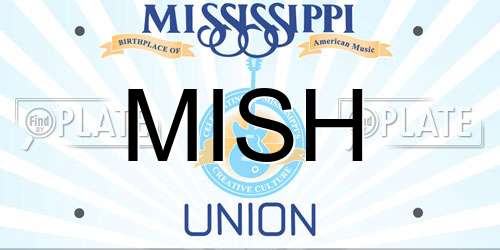 MISH Mississippi License Plate