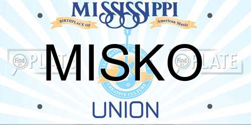 MISKO Mississippi License Plate