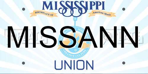 MISSANN Mississippi License Plate