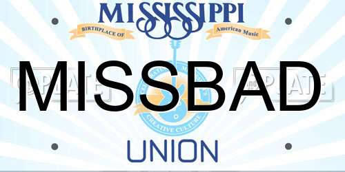 MISSBAD Mississippi License Plate