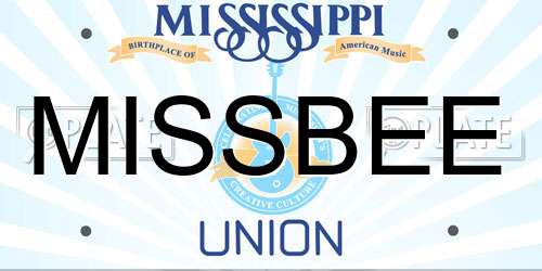 MISSBEE Mississippi License Plate