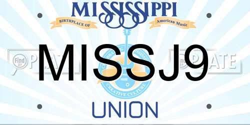 MISSJ9 Mississippi License Plate