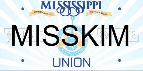 MISSKIM Mississippi License Plate