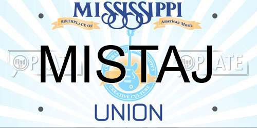 MISTAJ Mississippi License Plate
