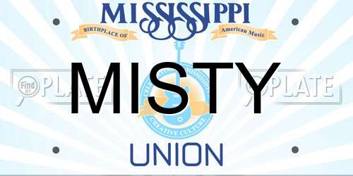 MISTY Mississippi License Plate
