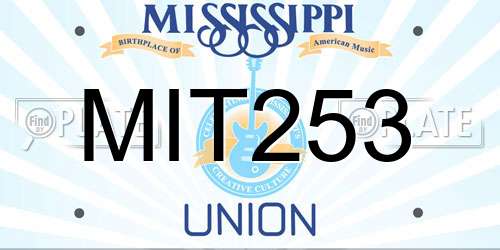 MIT253 Mississippi License Plate