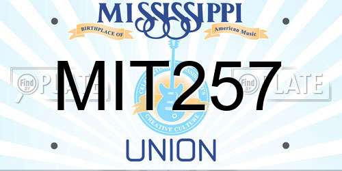 MIT257 Mississippi License Plate