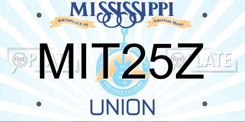 MIT25Z Mississippi License Plate
