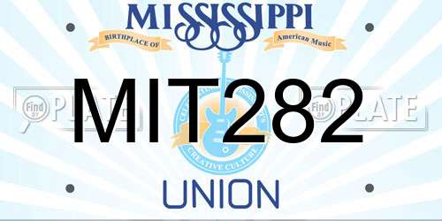 MIT282 Mississippi License Plate