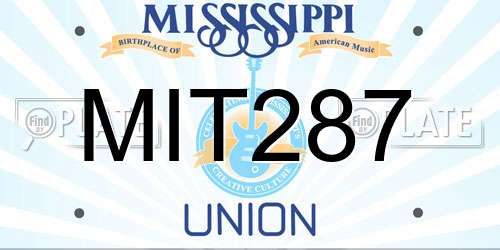 MIT287 Mississippi License Plate