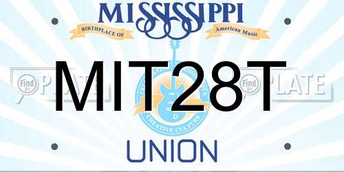 MIT28T Mississippi License Plate
