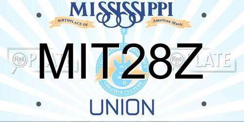 MIT28Z Mississippi License Plate