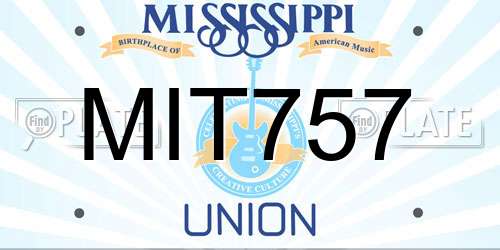 MIT757 Mississippi License Plate