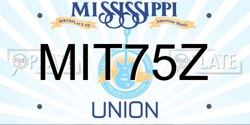 MIT75Z Mississippi License Plate