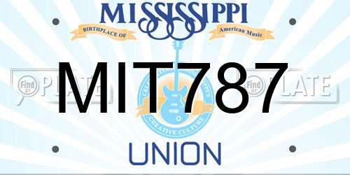 MIT787 Mississippi License Plate