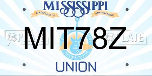 MIT78Z Mississippi License Plate