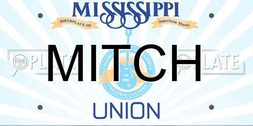 MITCH Mississippi License Plate