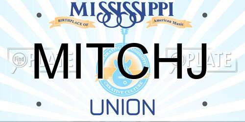 MITCHJ Mississippi License Plate