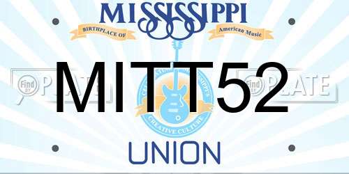 MITT52 Mississippi License Plate