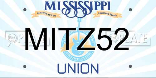 MITZ52 Mississippi License Plate