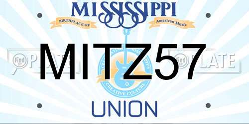 MITZ57 Mississippi License Plate