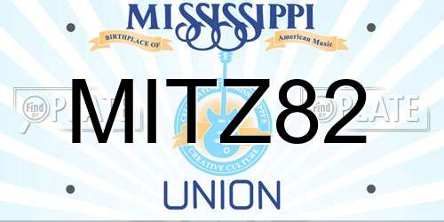 MITZ82 Mississippi License Plate