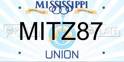 MITZ87 Mississippi License Plate