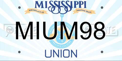 MIUM98 Mississippi License Plate