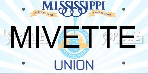 MIVETTE Mississippi License Plate