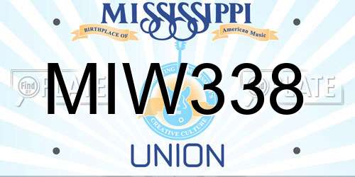 MIW338 Mississippi License Plate