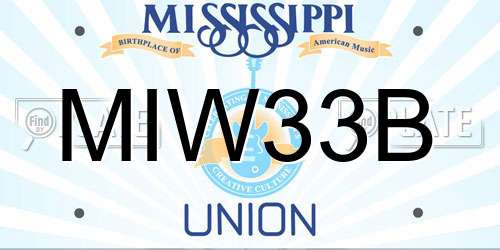 MIW33B Mississippi License Plate