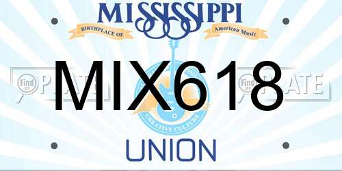MIX618 Mississippi License Plate