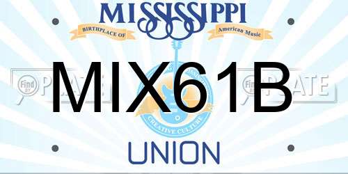 MIX61B Mississippi License Plate