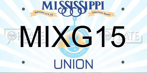 MIXG15 Mississippi License Plate