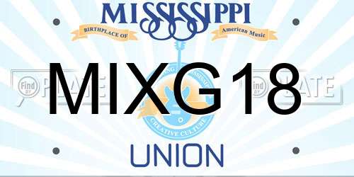MIXG18 Mississippi License Plate