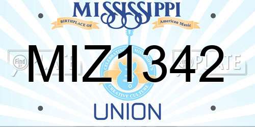 MIZ1342 Mississippi License Plate
