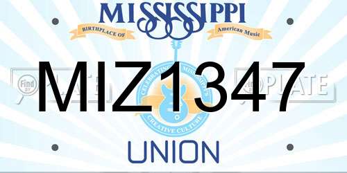 MIZ1347 Mississippi License Plate