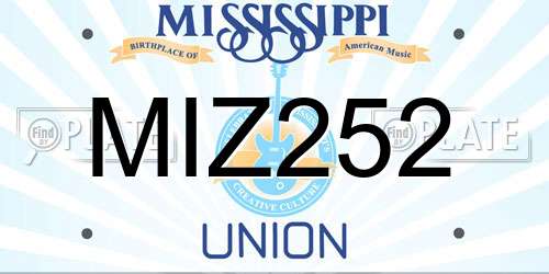 MIZ252 Mississippi License Plate