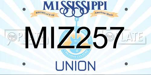 MIZ257 Mississippi License Plate