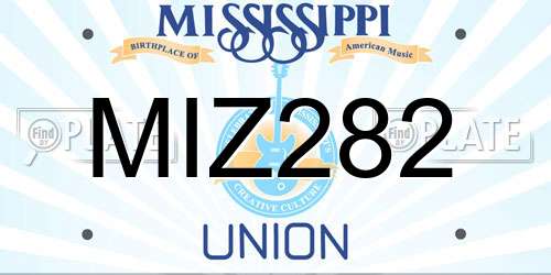 MIZ282 Mississippi License Plate