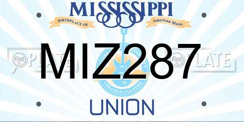 MIZ287 Mississippi License Plate