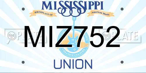 MIZ752 Mississippi License Plate