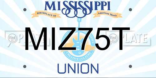 MIZ75T Mississippi License Plate