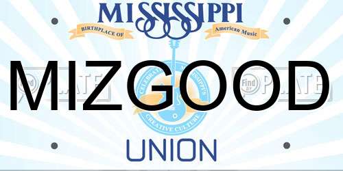 MIZGOOD Mississippi License Plate