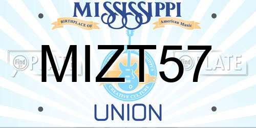 MIZT57 Mississippi License Plate