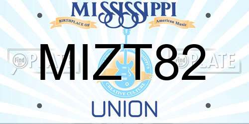 MIZT82 Mississippi License Plate