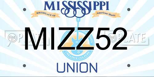 MIZZ52 Mississippi License Plate