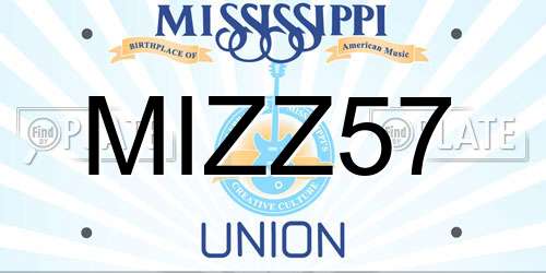 MIZZ57 Mississippi License Plate